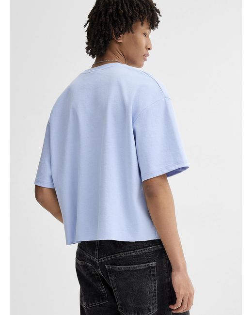 Djab Blue Cropped Solid T for men
