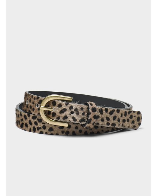 Simon's Multicolor Spotted Pony Hair Leather Belt