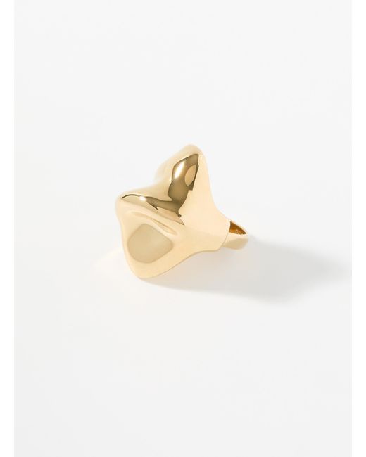 Pilgrim White Hammered Solid Adjustable Ring