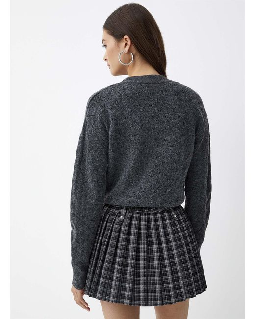 Twik Black Plush Pointelle Knit Cardigan