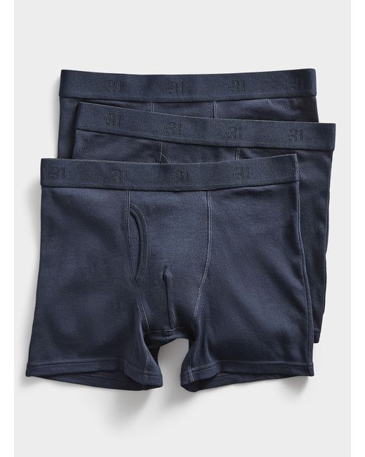 Le 31 Blue 5" Solid Organic Cotton Boxer Briefs 3 for men