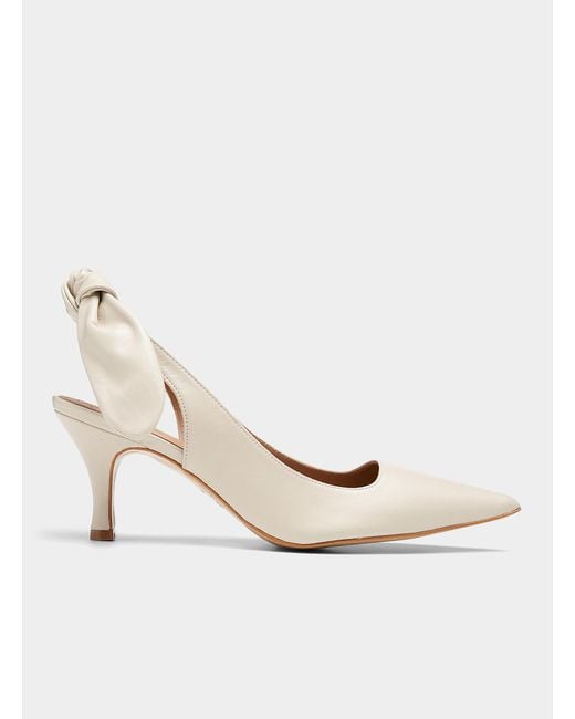 Flattered White Franchesca Bow Cream Pumps