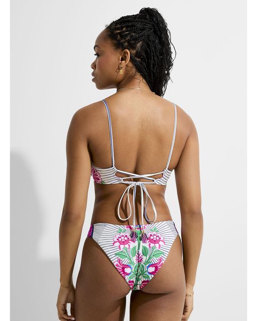 Maaji White Splendour Flower And Stripe High