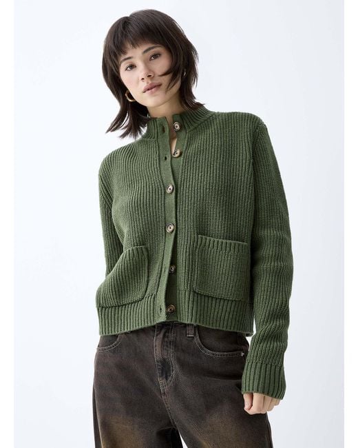 Twik Green Patch Pockets Mock