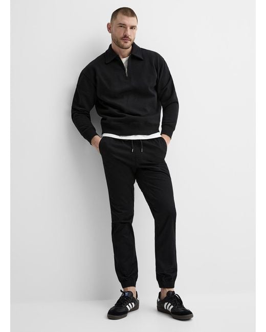 Le 31 Black Stretch Chino joggers for men