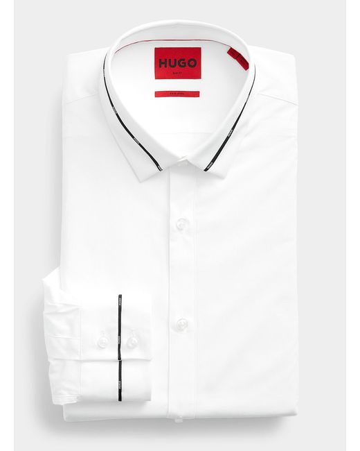 HUGO Trimmed White Logo Shirt Slim Fit for men