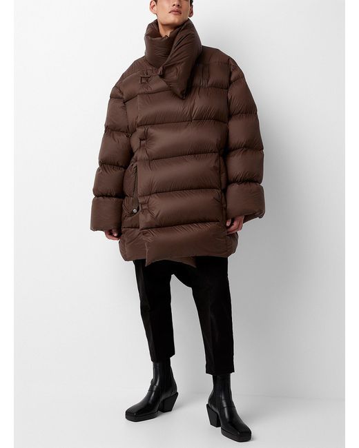 Rick Owens Drella Poncho Jacket in Brown for Men | Lyst
