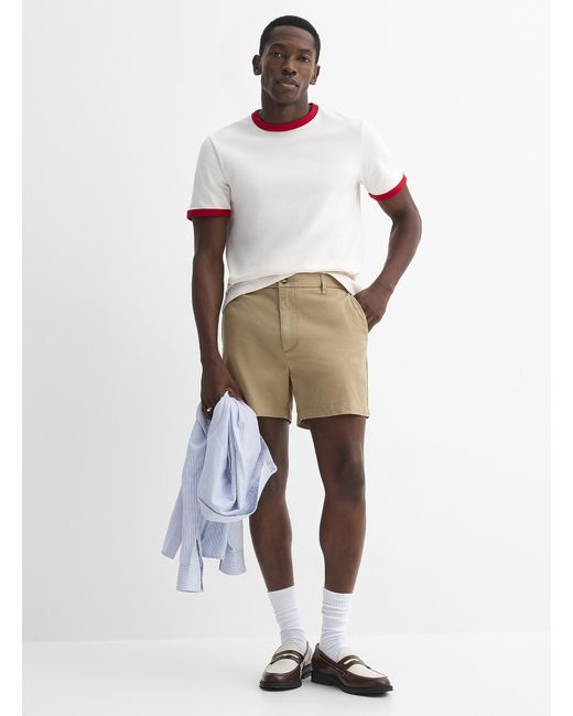Le 31 White Chino Shorts Inseam: 6" for men