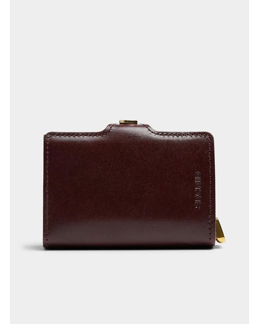 Secrid Brown Burgundy Leather Mini Wallet for men