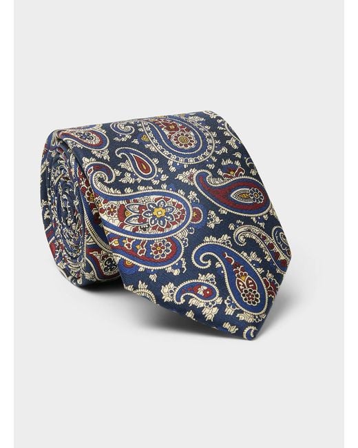 Djab Multicolor Opulent Paisley Pure Silk Tie for men