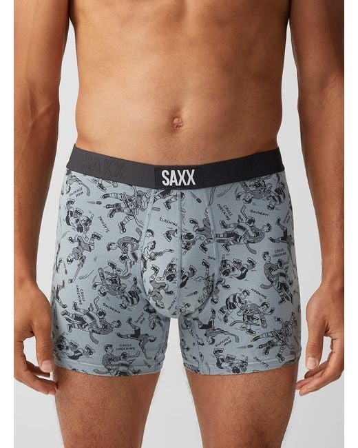 Saxx Underwear Co. Lively Hockey Player Boxer Brief Vibe in Blue