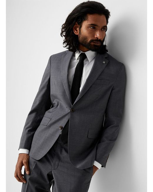 Jack Victor Gray Grey Check Pure Wool Suit Semi for men
