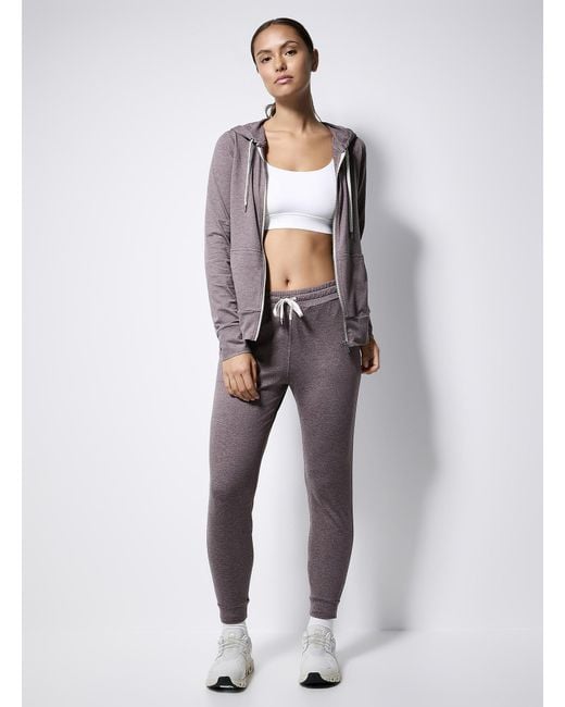vuori Gray Halo Performance Zipped Hooded Sweatshirt