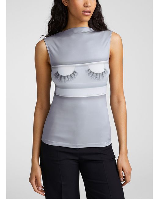 Acne Blue Lashes Draped Top