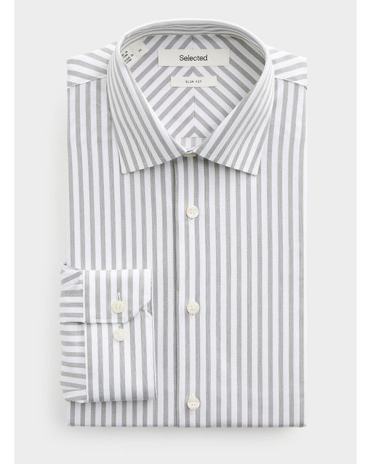 SELECTED White Grey Vertical for men