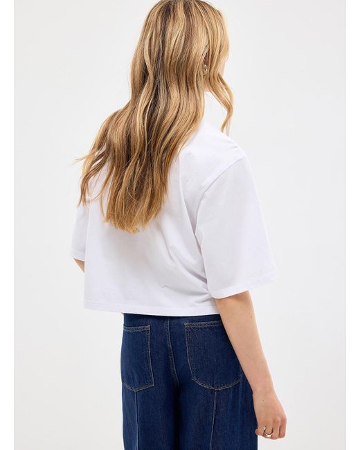 Sanctuary White Solid Cropped Boxy