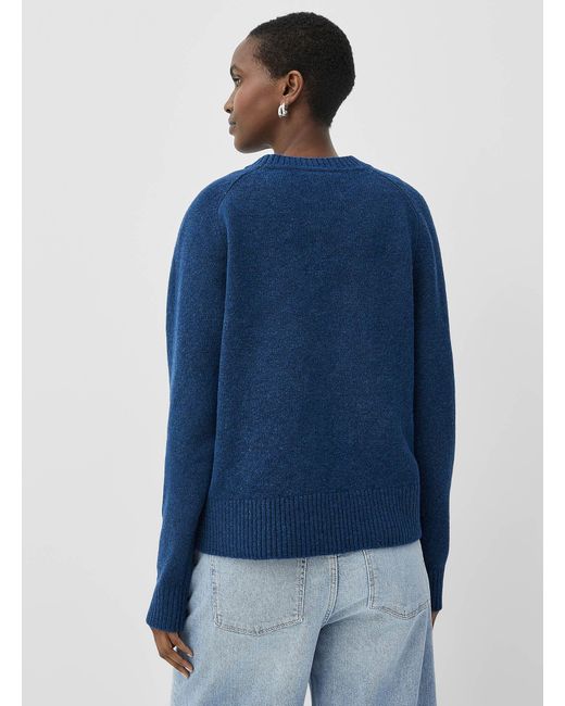 Contemporaine Blue Solid Essential Boxy Sweater