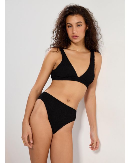 Simon's Black Solid Ruffle