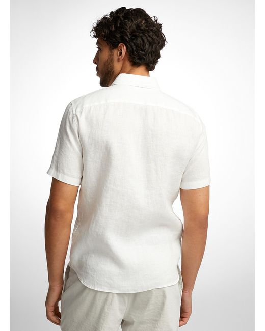 Theory White Irving Pure Linen Shirt for men