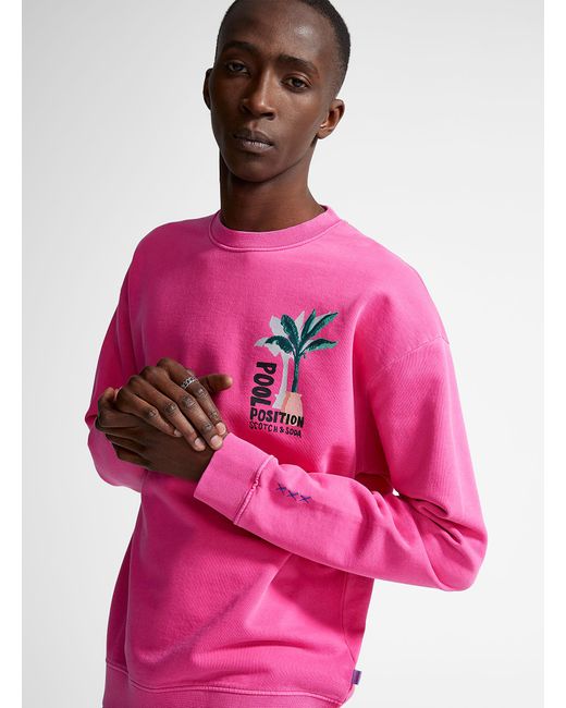 Scotch & Soda Pink Pool Position Sweatshirt for men