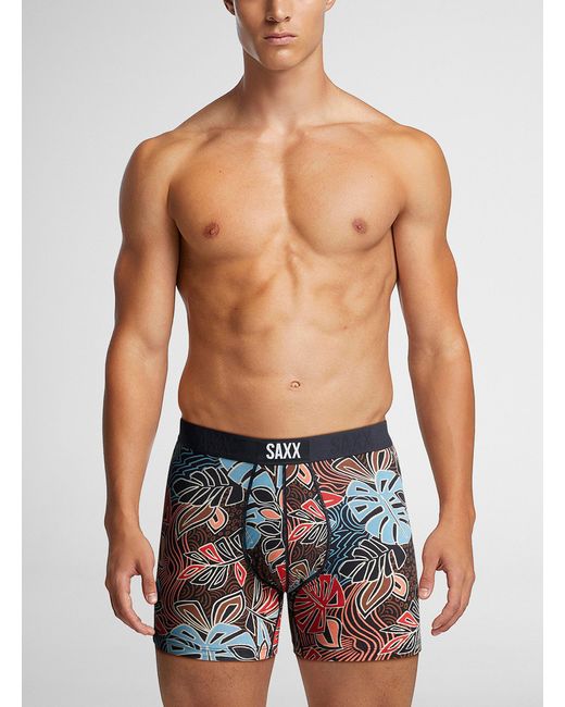Saxx Underwear Co. Brown Tropical Foliage Boxer Brief Vibe for men