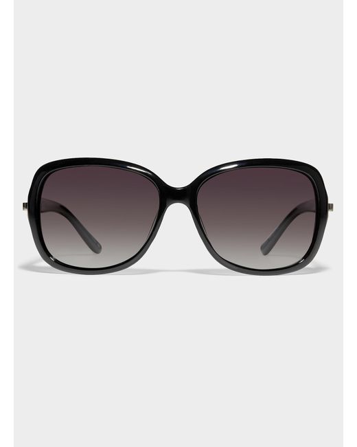 Simon's Brown Margot Polarized Oversized Rhinestone Sunglasses