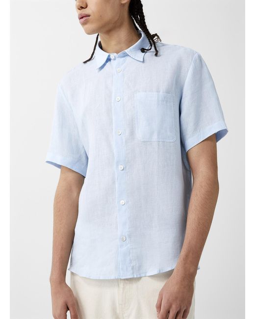A.P.C. White Patch Pockets Pure Linen Shirt for men