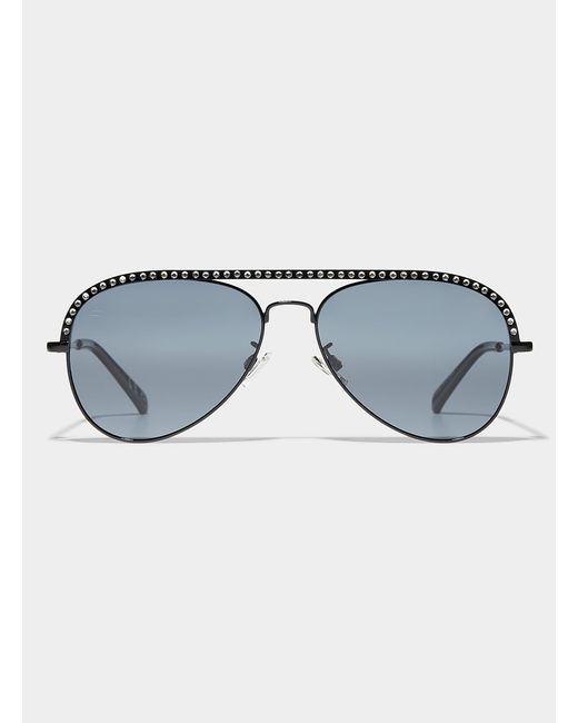 Privé Revaux Blue Flossy Aviator Sunglasses