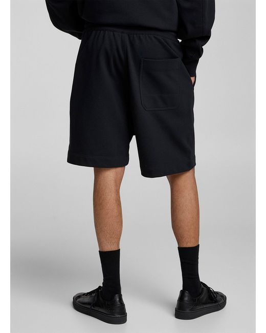 Y-3 Tone-on-tone Logo Jersey Bermuda Shorts (men, Black, Large) for men