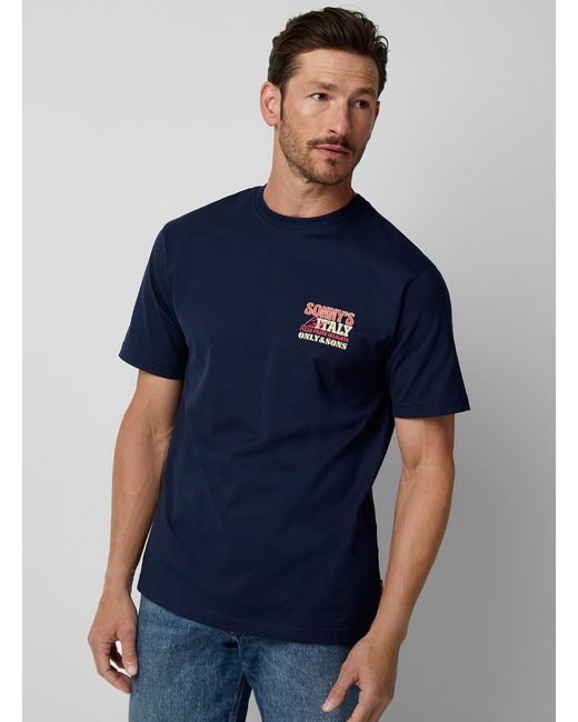 Only & Sons Blue Little Italy T for men