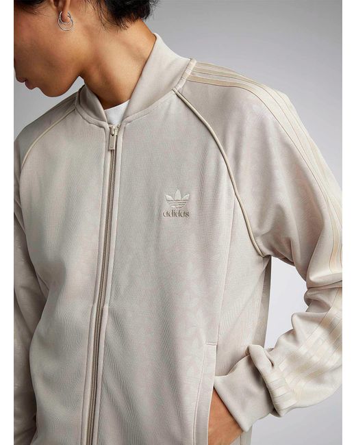 adidas Originals Trefoil Print Sst Track Jacket in Gray for Men | Lyst