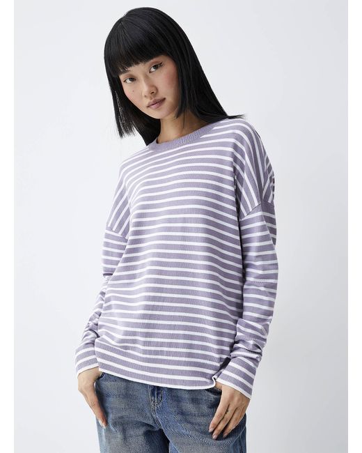 Twik White Oversized Striped Sweater