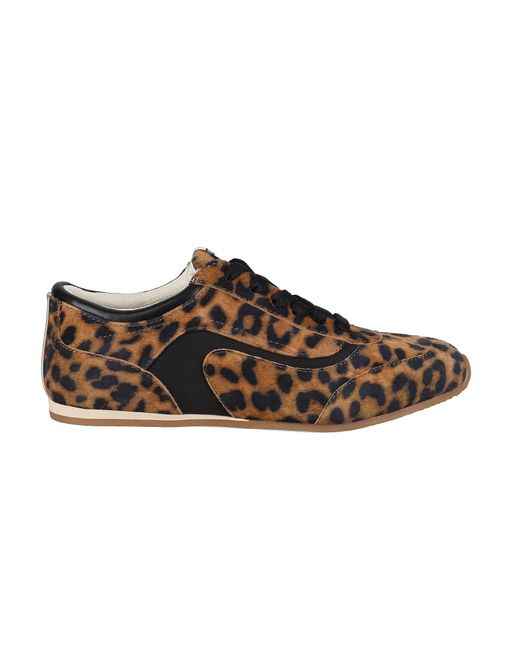 Kenneth Cole Brown Alma Fuzzy Leopard Print Sneakers Women