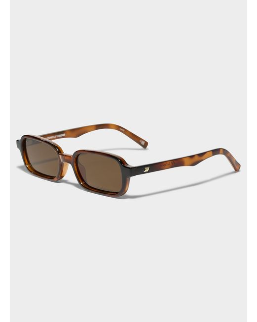 Le Specs Brown Pilferer Narrow Rectangular Sunglasses