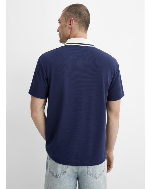 Le 31 Blue Sporty Johnny Collar Polo Comfort Fit for men