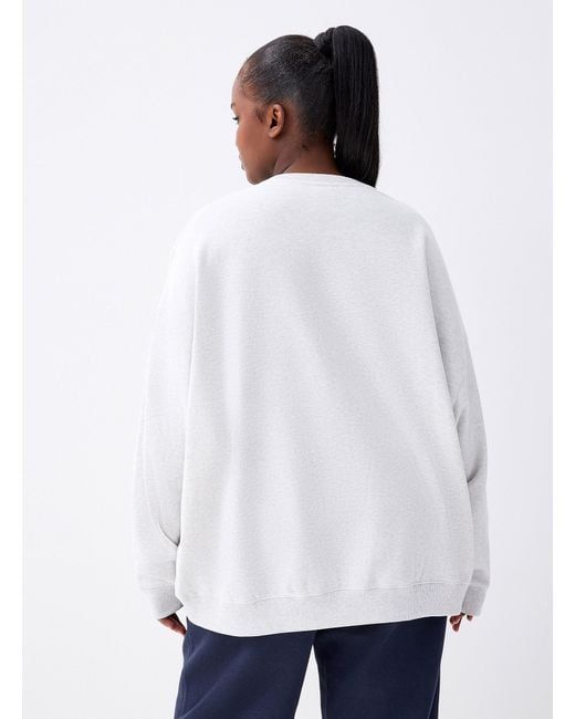 Twik White Destination Oversized Fleece Sweatshirt