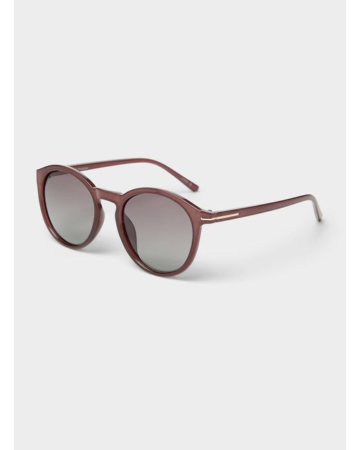 Simon's Brown Kim Polarized Round Sunglasses