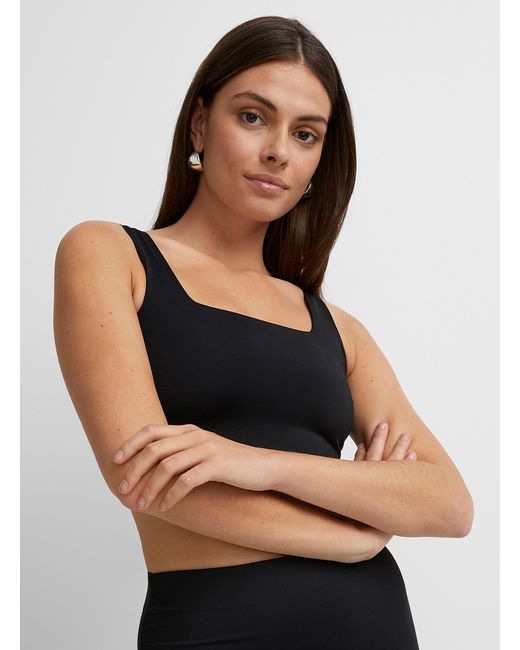 Icône Black Soft Microfibre Fitted Cropped Cami