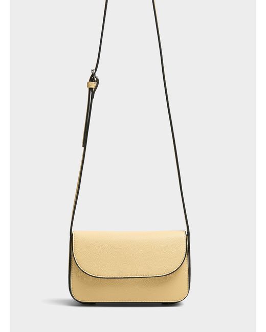 Simon's Natural Small Textured Minimalist Crossbody Bag