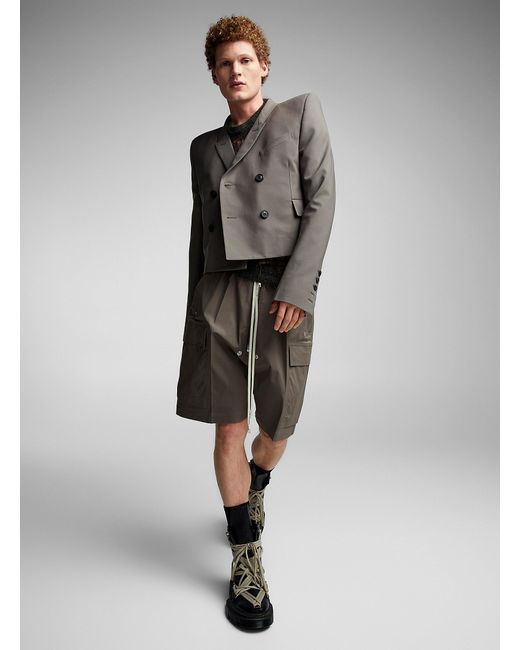 Rick Owens Gray Neue Alice Cropped Jacket for men