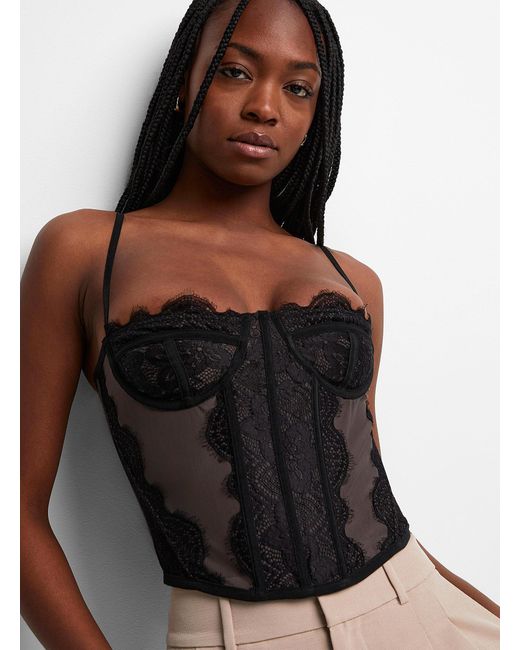 Icône Black And Grey Lace Bustier
