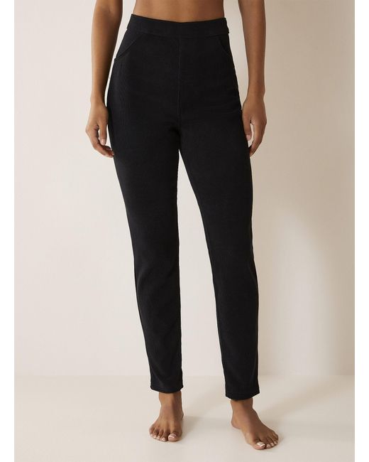 Hue Black Velvety Ribbed legging