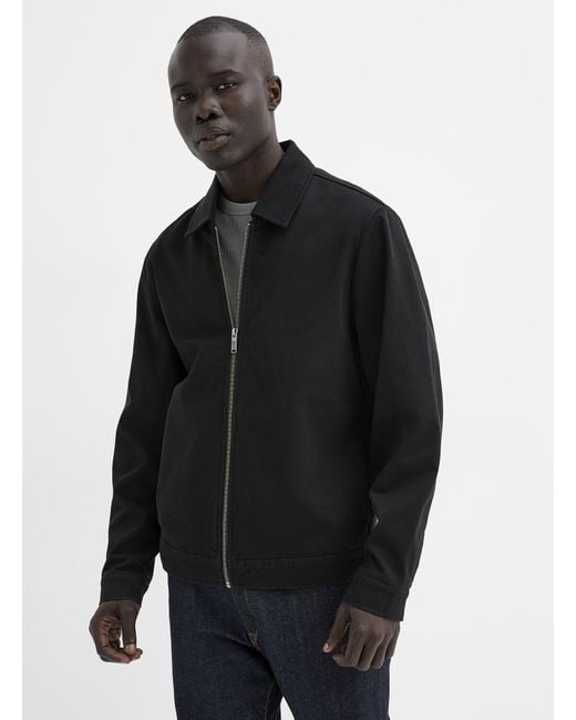 Frank And Oak Black Flex Point Collar Jacket for men