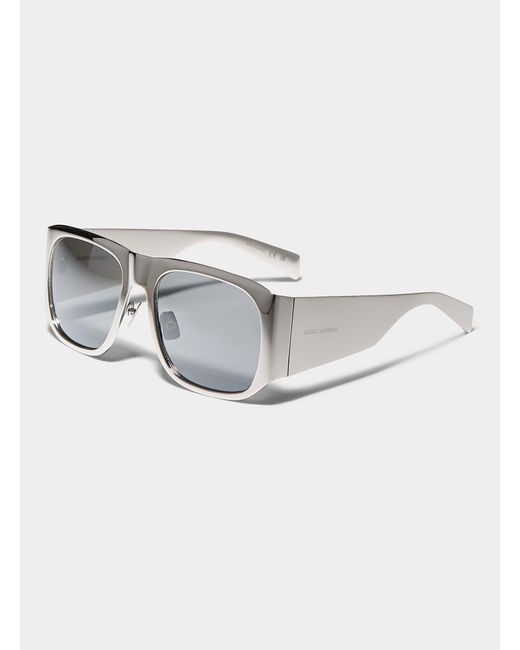 Saint Laurent Gray Metallic Frame Sunglasses for men