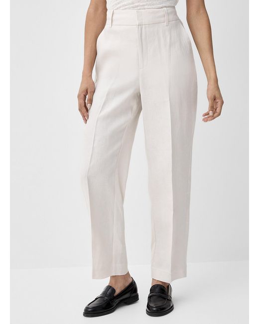 Contemporaine Brown Universal Pure Linen Pant Fit: Semi