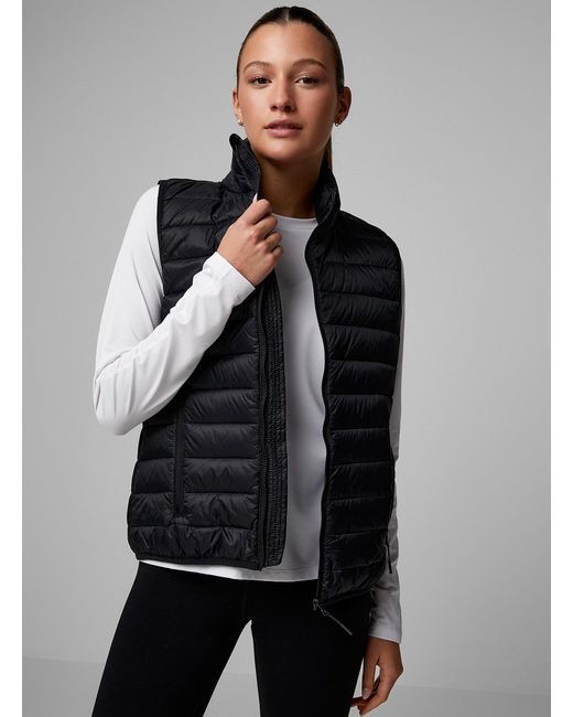 I.FIV5 Black Recycled Nylon Packable Sleeveless Puffer Vest