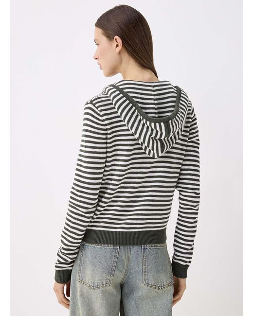 Twik Gray Hooded Striped Zip