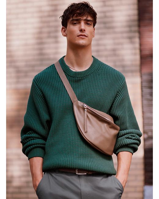 Le 31 Green Grained Leather Belt Bag for men