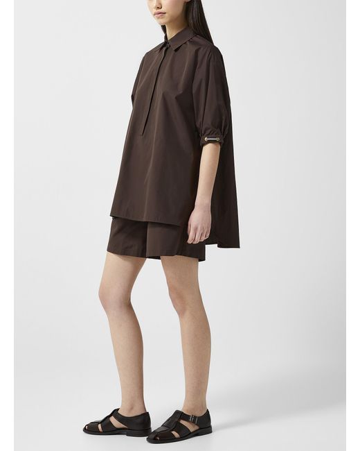 Max Mara Brown Pure Cotton Poplin Short