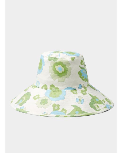 Holiday Floral Bucket Hat in Lime Green 